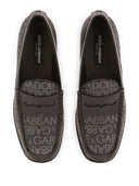 Dolce & Gabbana Allover Logo Leather Loafers
