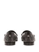Dolce & Gabbana Allover Logo Leather Loafers