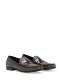 Dolce & Gabbana Allover Logo Leather Loafers