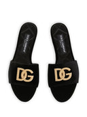 Dolce & Gabbana Logo Leather Flat Sandals