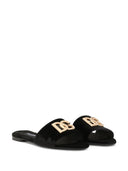 Dolce & Gabbana Logo Leather Flat Sandals