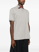 Gucci Web Detail Cotton Polo Shirt