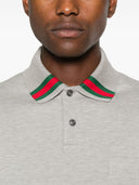 Gucci Web Detail Cotton Polo Shirt