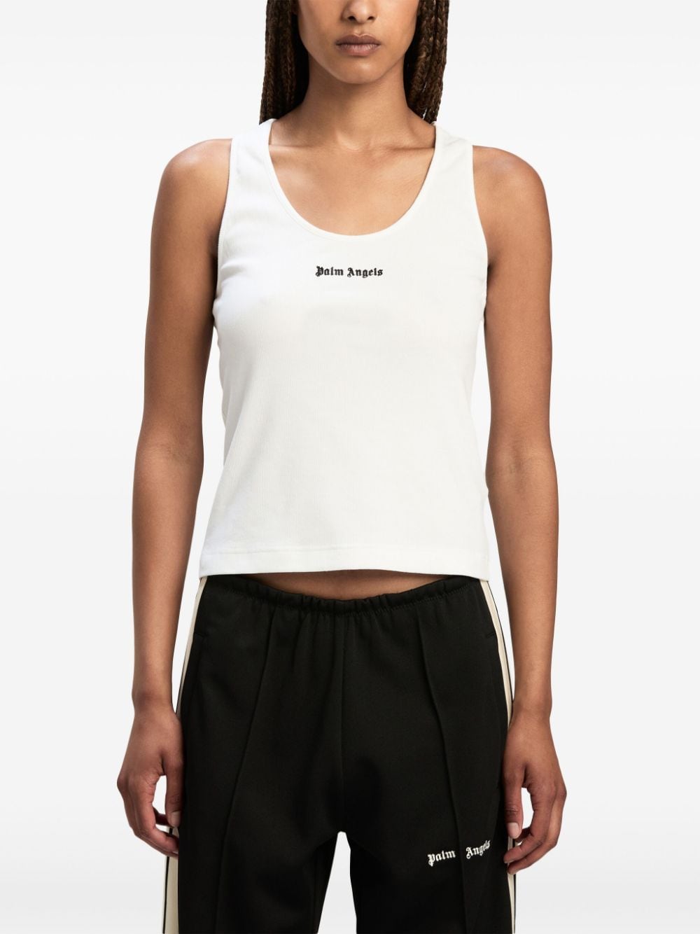 Palm Angels Logo Ribbed Tank Top