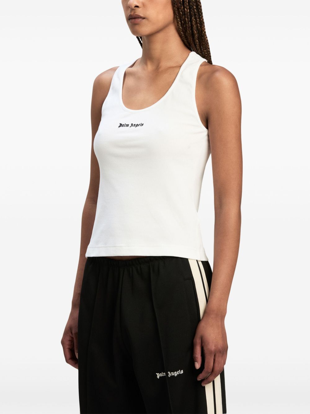 Palm Angels Logo Ribbed Tank Top