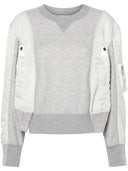 Sacai Nylon And Cotton Crewneck Sweater