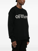 Off White Bookish Cotton Crewneck Sweatshirt