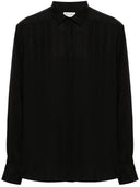 Chemise en soie de logo Saint Laurent