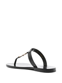Saint Laurent Cassandre Leather Thong Sandals