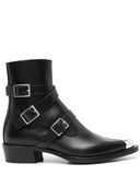 Alexander Mc Queen Buckled Leather Ankle Boots