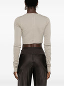 Rick Owens Cotton Long Sleeve Cropped T Shirt