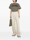 Maglietta di cotone jil sander jeder con logo
