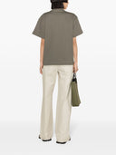 Maglietta di cotone jil sander jeder con logo