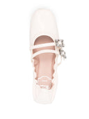 Roger Vivier Mini Strap Strass Leather Ballet Flats