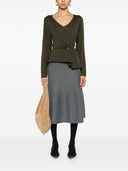 Khaite Odil Wool Midi Skirt
