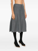 Khaite Odil Wool Midi Skirt