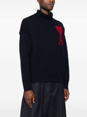 Ami Paris Ami De Coeur Wool High Neck Sweater