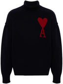 Ami Paris Ami De Coeur Wool High Neck Sweater