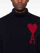 Ami Paris Ami De Coeur Wool High Neck Sweater