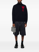 Ami Paris Ami De Coeur Wool High Neck Sweater