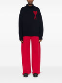 Ami Paris Ami De Coeur Wool High Neck Sweater