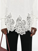 Ermanno Scervino Embroidered Wool Boat Neck Sweater