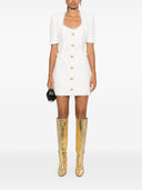 Balmain Buttoned Tweed Short Dress