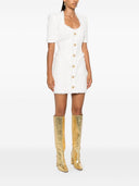 Balmain Buttoned Tweed Short Dress
