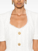 Balmain Buttoned Tweed Short Dress