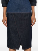 Gonna midi di denim bicolor bicolore