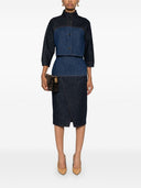 Gonna midi di denim bicolor bicolore