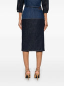 Gonna midi di denim bicolor bicolore
