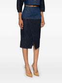 Gonna midi di denim bicolor bicolore