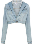 Alaia Hooded Cropped Denim Jacket