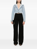 Alaia Hooded Cropped Denim Jacket