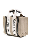 Chloè Woody Mini Canvas And Leather Crossbody Bag