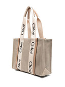 Chloè Woody Canvas And Leather Tote Bag
