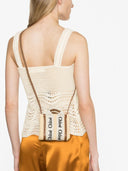 Chloè Woody Nano en lin et sac croisé en cuir
