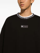 Dolce & Gabbana Oversized Sweatshirt With Logo Jacquard