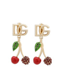 Pendientes de Dolce & Gabbana con encantos de cerezas y logotipo de DG