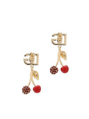 Pendientes de Dolce & Gabbana con encantos de cerezas y logotipo de DG
