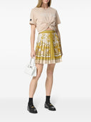 Versace Barocco Print Silk Pleated Mini Skirt