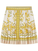 Versace Barocco Print Silk Pleated Mini Skirt