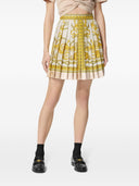 Versace Barocco Print Silk Pleated Mini Skirt