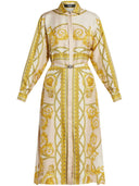 Versace Barocco Print Silk Shirt Dress