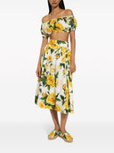 Dolce & Gabbana Cotton Cropped Top With Roses Print