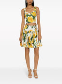 Dolce & Gabbana Cotton Rose Printed Short Skirt