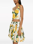 Dolce & Gabbana Cotton Rose Printed Short Skirt
