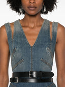 Alexander MC Queen Kurzes Flared Denim Kleid