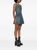 Alexander MC Queen Kurzes Flared Denim Kleid